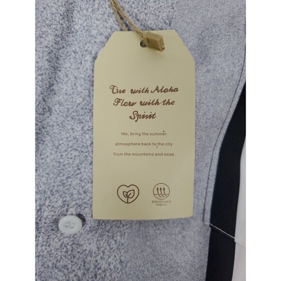 Hardaddy Mens Shirt XL Gray Striped Polyester Short Sleeve Button-Up - Picture 6 of 6